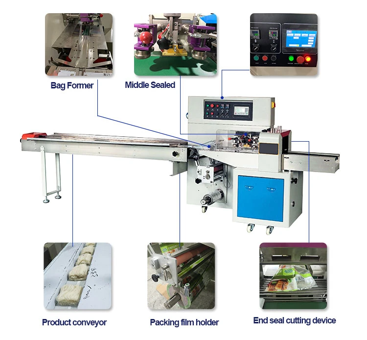 Hot Sealing Bakery Bread Bag Pillow Packing Machine Cake Bread Pita Bread Packaging Machine